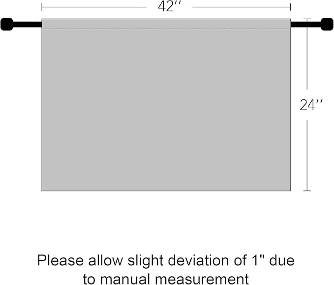 RYB HOME Blackout Curtains for Kitchen, Over Sink Privacy Curtains Window Decor, Thermal Insulating Drapes for Bathroom Cafe Bedroom Small Window, W 42 x L 24 inch, Stone Blue, 2 Panels