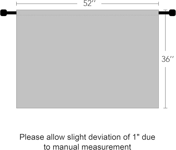 RYB HOME Blackout Curtains Grey - Sunlight Block Energy Saving Drapes for Bedroom Bathroom Home Office Small Window Treatment Panels, W 53 x L 36 inch, Silver Grey, 2 Panels