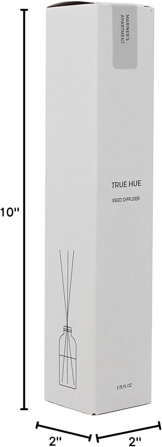 Luxury Reed Diffuser| True Hue | 3.75 fl oz | Glass and Rattan | Lasts for 2-3 Months | Fragrance Diffusers for Home | Handmade in USA (Mariner's Apartment)
