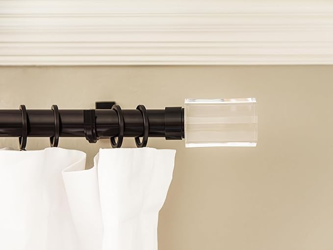 BlastHome® Luxury Curtain Rings - Premium Metal with Quiet, Smooth Nylon Inserts - Pinhooks and Clips Included - 1 1/2" Inside Diameter - 9 Rings for One Standard Curtain - Tuxedo Black