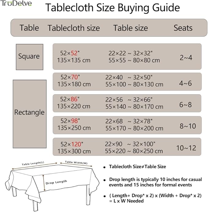 TruDelve Gray Cloth Tablecloths for 6 Foot Rectangle Tables Rustic Cotton Fabric Tablecloth for Kitchen Dining Table Cover(Linen,86"x52",Rectangular)