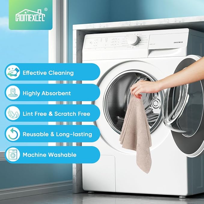 HOMEXCEL Brown Microfiber Cleaning Cloths 100 Pack, Highly Absorbent, Lint & Scratch-Free Cleaning Rags for House Kitchen, Microfiber Towels for Car 11.5 x 11.5 inch Brown