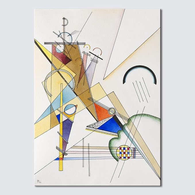 Wieco Art Canvas Prints Gewebe 1923 by Wassily Kandinsky Classic Art Reproductions Abstract Gallery Wrapped Canvas Wall Art for Living Room Home Decor and Wall Decorations