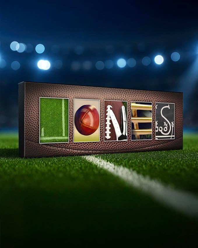 Personal-Prints FOOTBALL Personalized Décor or Gift for the Coach, Player or Fan |Customized Football Name Wall Art Gift (10"x30" Stretched Canvas)
