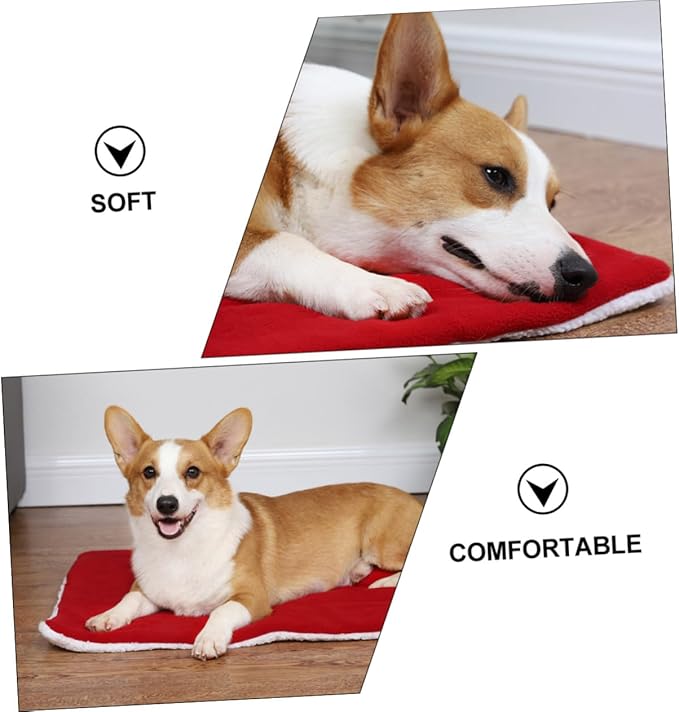 Thickened Christmas Pet Mat Plush Warm Dog Warming Bed Soft Comfortable Mattress for Indoor Cats and Dogs Multifunctional Winter Mat for Sofa Carrier