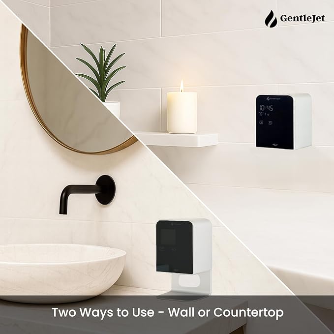 NobleJet Automatic Liquid Soap Dispenser Touchless - USB-C Powered or Battery, Aluminum Alloy Body, LED Display, Kitchen, Bathroom Soap Dispenser Wall Mount or Countertop, 5-Level Adjustable