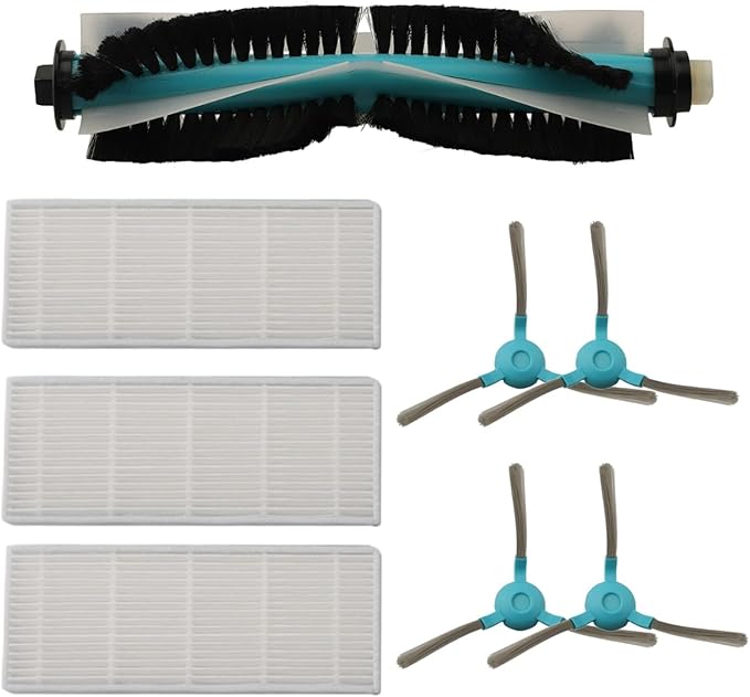 8PCS Vacuum Cleaner Accessories For Conga 1290, 1390, 1490 Y 1590, Main Brush Side Brush Filter, Corner Edge Cleaning Brush For Floor Carpet Cleaning