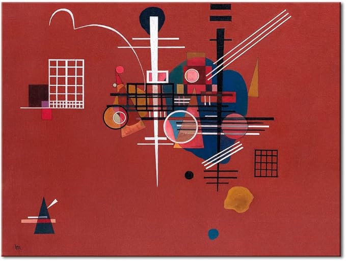 Wieco Art Canvas Prints Dull Red,1927 by Wassily Kandinsky Classic Art Reproductions Canvas Wall Art for Home Decoration