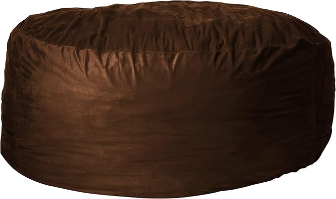 Sofa Sack Bean Bag Chair Cover Only, for Adults and Kids, Without Filling Comfy Fluffy Round or Oval Beanbag Chair Cover Replacement, Lazy Sofa Cover for Reading Chair or Floor Chair, 6-Feet,Chocolate