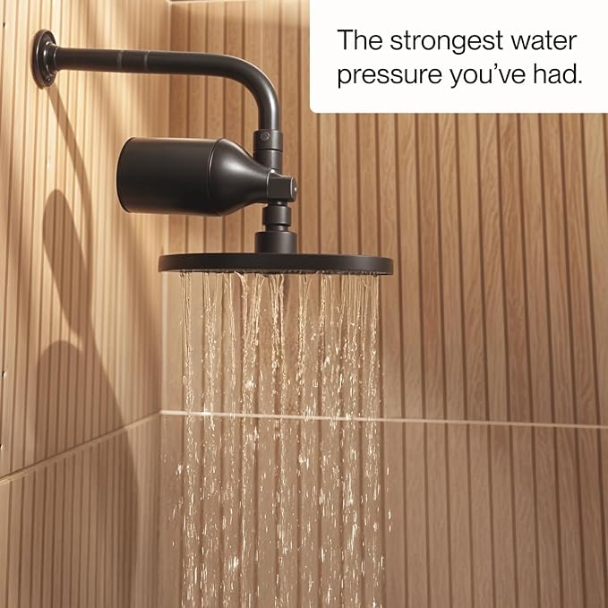 Afina Shower Filter For Hard Water - Removes 99% Chlorine, Harmful Substances & Heavy Metals - Improves your Skin & Hair (Chrome)