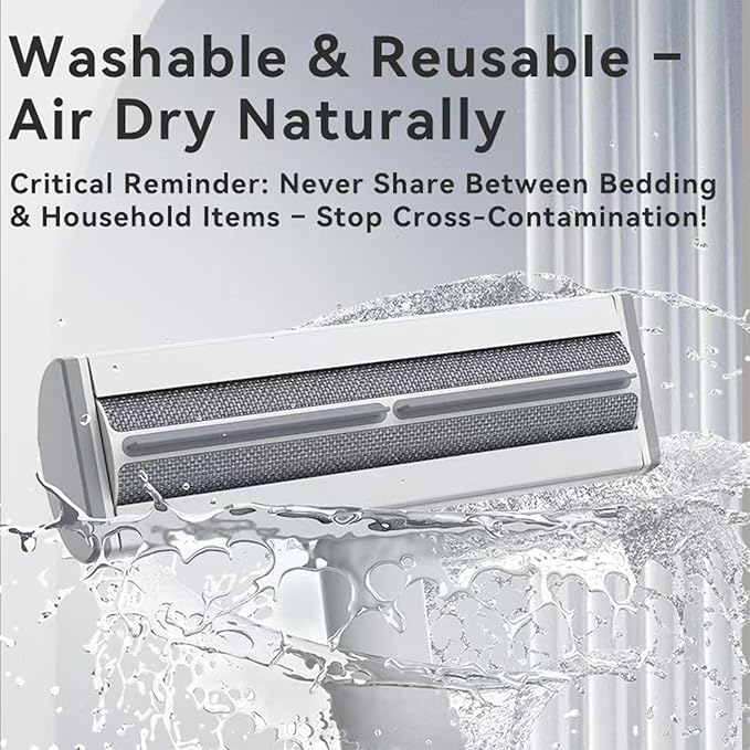 Pet Hair Remover & Lint Roller- Remove Cat/Dog Hair from Car Interiors, Furniture, Couch, Carpet and Bedding - Reusable & Washable Animal Fur Removal Tool for Pet Owners (Gray & White)