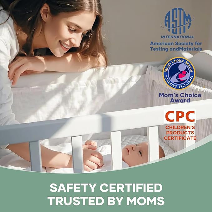 OhGeni 100% Waterproof Mattress Protector, Crib Size-2 Pack Mattress Pad, Fits 3"-6" Mattresses with Deep Pocket, Cooling, Breathable Fitted Sheets, Soft Bed Cover, Noiseless, Machine Washable