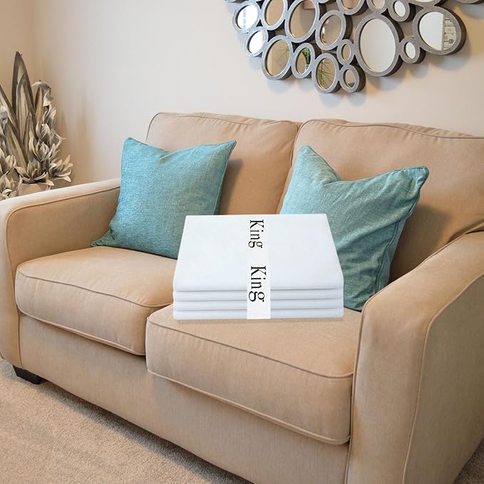 4 Pieces Bed Sheet Organizer Bands, Sheet Organizers and Storage Label Bands, Sheet Label for Bedding, Sheets Organizer for Closet,Sheet Keepers Linen Labels Bedding Bands (4Pcs King)