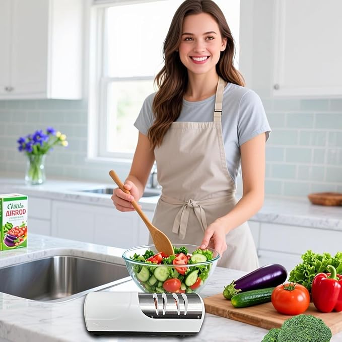 Electric Knife Sharpener Professional 2-Stage with 20 Degree Angle Control Diamond Abrasive and Magnetic System for Kitchen Knives
