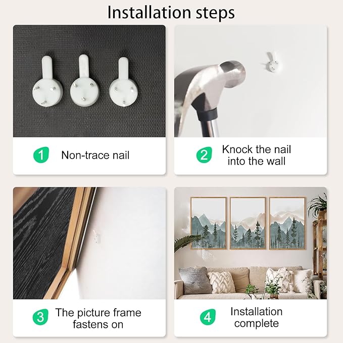 CHDITB Mountain Framed Wall Art Set Of 3,Mountains Woodland Artwork Foggy Forest Wall Decor, Pine Trees Wall Painting,Watercolor Nature Art Prints For Bedroom Living Room Decor(12X16 Inch)