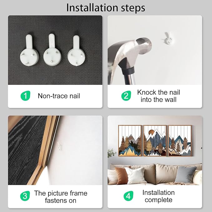 CHDITB Mountain Framed Canvas Wall Art Set Of 3,Country National Parks Artwork Modern Nature Wall Decor, Wood Mountain Wall Painting,Woodcut Nature Art Prints For Bedroom Living Room Decor(12X16 Inch)