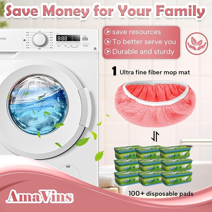 5 Pack Reusable Microfiber Mop Pads Compatible with Swiffer Sweeper, Wet and Dry Flat mop Cover, Washable Pads for Surface/Hardwood Floor Cleaning (Mop is Not Included)