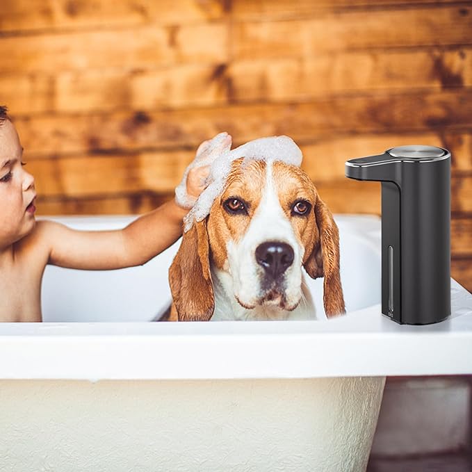 EKO Aroma Touchless Automatic Soap Dispenser for Bathroom and Kitchen, Liquid Hand Soap Dispenser, Water-Resistant and Rechargeable, 9 fl oz (Dark Grey)