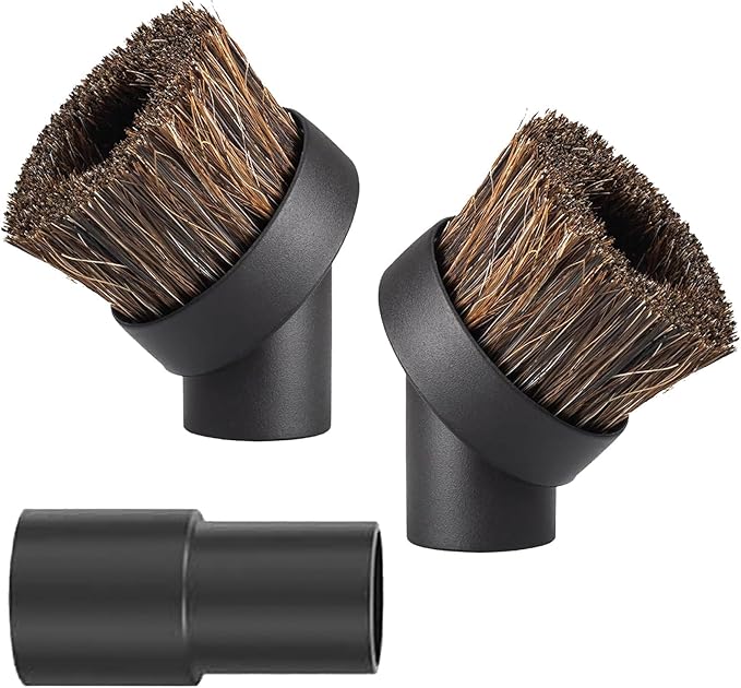 3PACK- Horse Hair Brush Vacuum Attachment for Shark Vacuum Attachments, Round Dust Brush for Shark Vacuum Brushs Attachment With Adapter, for Most Vacuum Cleaners Accessories