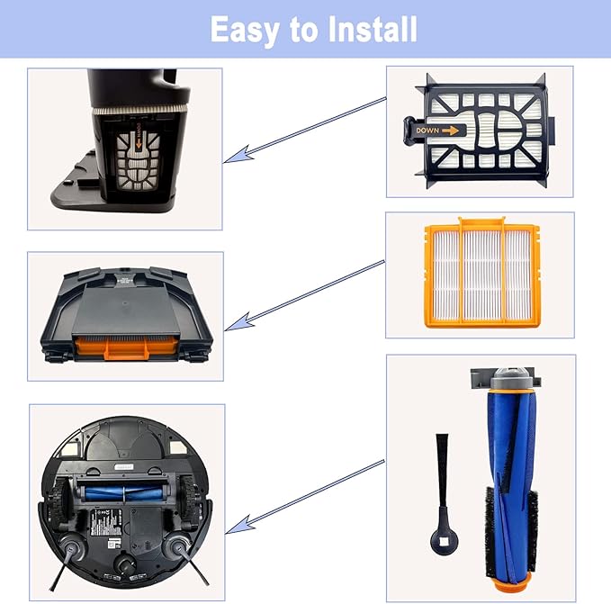 Accessories Kit for Shark AI AV2501S AV2501AE RV2502AE RV2610WA RV2610WD Vacuum Cleaner,1 Main Brush,3 Filters,6 Side Brushe,1 Roller Brush Cover,1 Pre Filter,1 Filter&1 Pre-Motor Foam&Felt Filter
