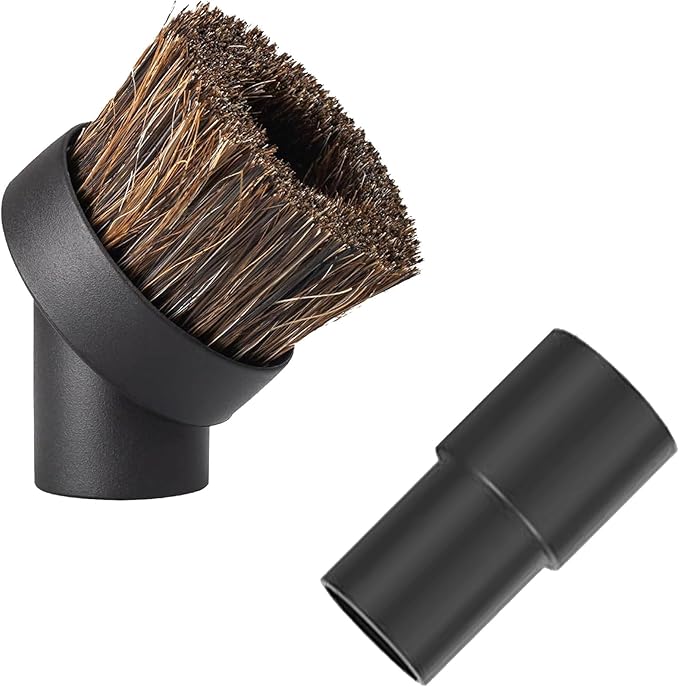 Round Soft Horse Hair Vacuum Brush Attachment For Shark Vacuum Attachments - Round Dust Brush For Shark Vacuum Brushs Attachment With Adapter, for Most Vacuum Cleaners Accessories