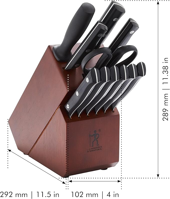 HENCKELS Dynamic Razor-Sharp 12-Piece Knife Set, Chef Knife, Bread Knife, Steak Knife, German Engineered Informed by 100+ Years of Mastery
