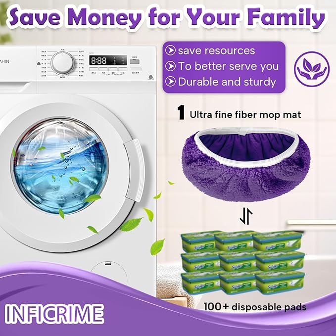 6 Pack Reusable Microfiber Mop Pads Compatible with Swiffer Sweeper Mop, Dry Sweeping Cloths & Wet Mopping Cloths, Washable Mop Pads for Surface/Hardwood Floor Cleaning (Mop is Not Included)