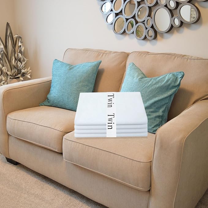 8 Pieces Bed Sheet Organizer Bands, Sheet Organizers and Storage Label Bands, Sheet Label for Bedding, Sheets Organizer for Closet,Sheet Keepers Linen Labels Bedding Bands