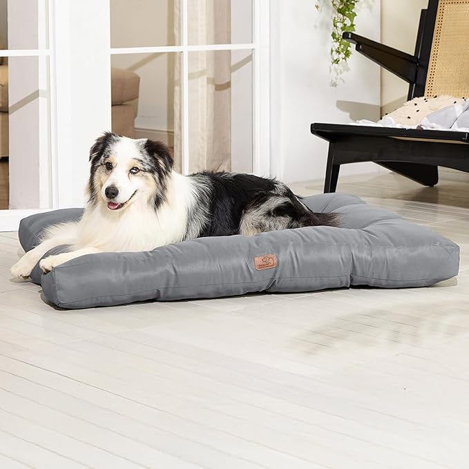 Bedsure XXL Dog Bed - Washable Giant Pet Bed Mattress with Oxford Fabric, Water Resistant Dog Pillow for Crate, 47x35x4, Grey