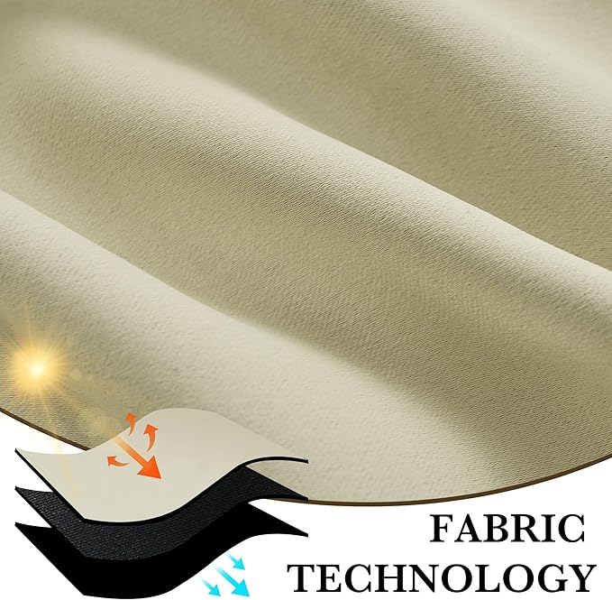 RYB HOME 100% Blackout Short Curtains for Small Window, Thermal Insulated Total Room Darkening Noise Reducing Curtains for Basement Bathroom RV Cars, 29 inches Wide by 30 inches Long, Beige