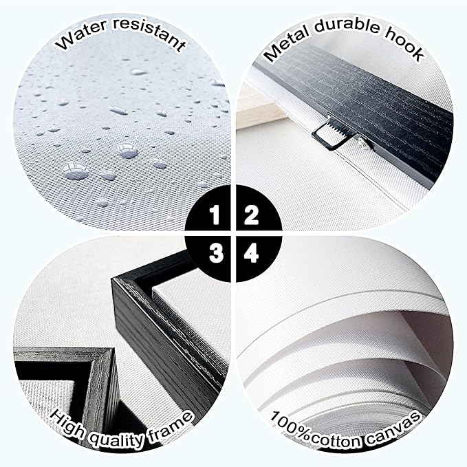 YDYSUNE Coastal Wall Art - Framed Ocean Wall Decor for Living Room Decoration, Retro Mediterranean Large Canvas Wall Art for Bedroom,Office artwork Coast Decor Picture Size 20x40 Inches