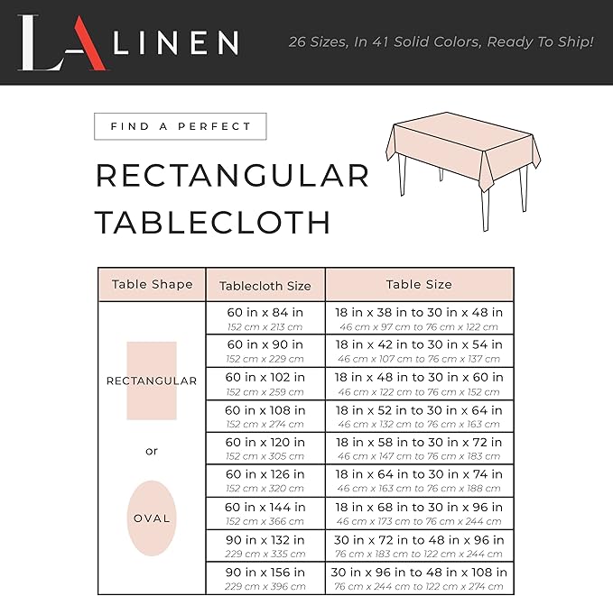 LA Linen Polyester Poplin Washable Rectangular Tablecloth, Stain and Wrinkle Resistant Table Cover 60x102, Fabric Table Cloth for Dinning, Kitchen, Party, Holiday 60 by 102-Inch, Turquoise Light