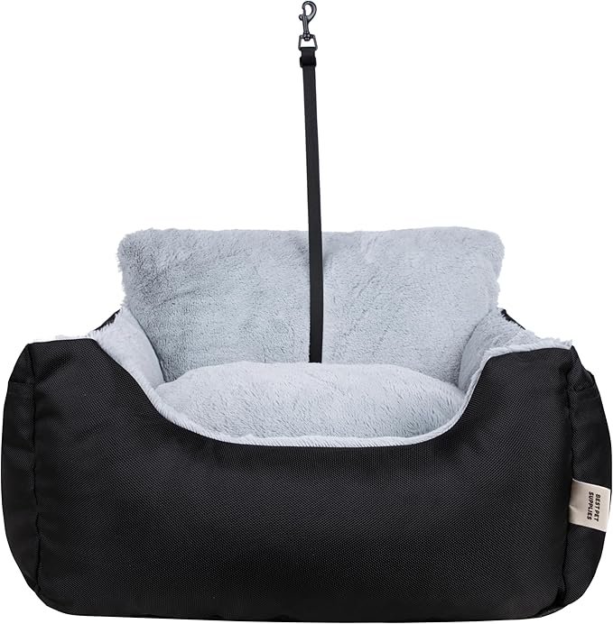 Best Pet Supplies Dog House Bed Crate Mat Tent Indoor Round Soft Plush for Small, Medium, and Large Breeds - Black, 21 x 20 x 14