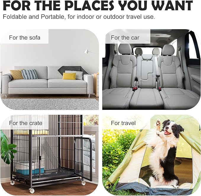 JoicyCo Dog Bed Soft Dog Crate Bed Pad Mat, 48 in Non Slip Bottom Washable Beds for Extra Large Dogs, Pet Bed Mattress Kennel Pad, Dark Gray