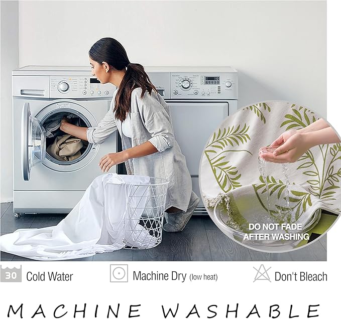 ALIECOM Boho Couch Covers for Sectional Sofa 2 Piece Thick Chenille L Shape Sofa Cover Washable Reversible Couch Cover Blanket Sofa Slipcovers Pet Dog Furniture Protector (XX-Large, Leaves Green)