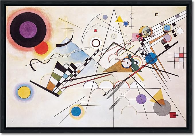Wieco Art Framed Canvas Wall Art Wassily Kandinsky Composition VIII Picture Print of Abstract Famous Paintings Canvas Prints for Living Room Home Decor Wall Decorations