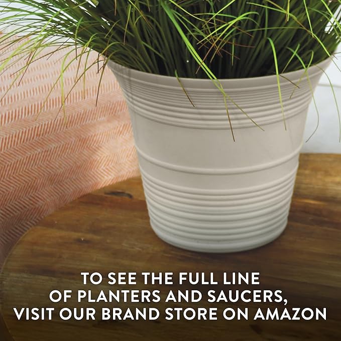 The HC Companies 16 Inch Sedona Round Self Watering Planter Pots, Lightweight UV-Resistant Plastic Outdoor Planters, 2-Pack Flower Pots for Garden & Home Decor, Wild Red