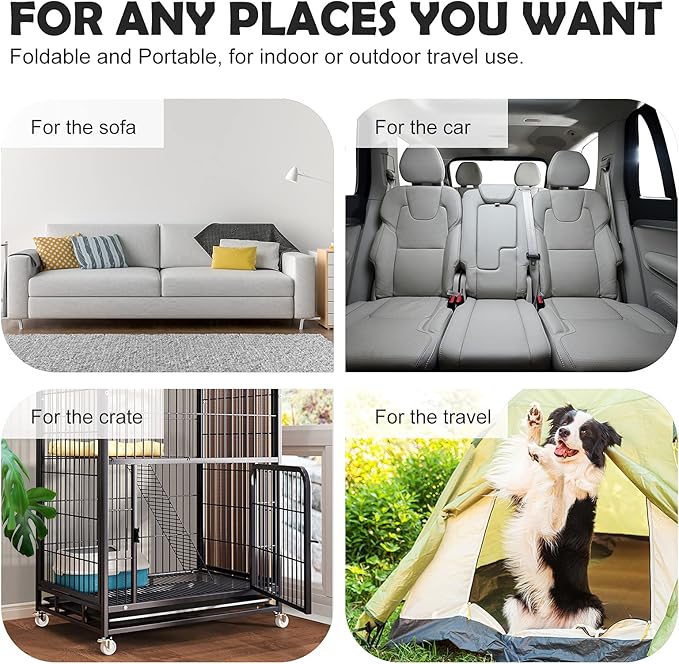 JoicyCo Dog Bed Soft Dog Crate Bed Pad Mat, 48 in Non Slip Bottom Washable Beds for Extra Large Dogs, Pet Bed Mattress Kennel Pad, Dark Brown