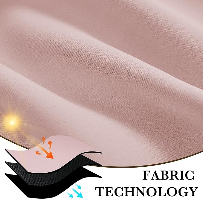 RYB HOME 100% Blackout Short Curtains for Small Window, Thermal Insulated Total Room Darkening Noise Reducing Curtains for Basement Bathroom RV Cars, 29 inches Wide by 36 inches Long, Baby Pink