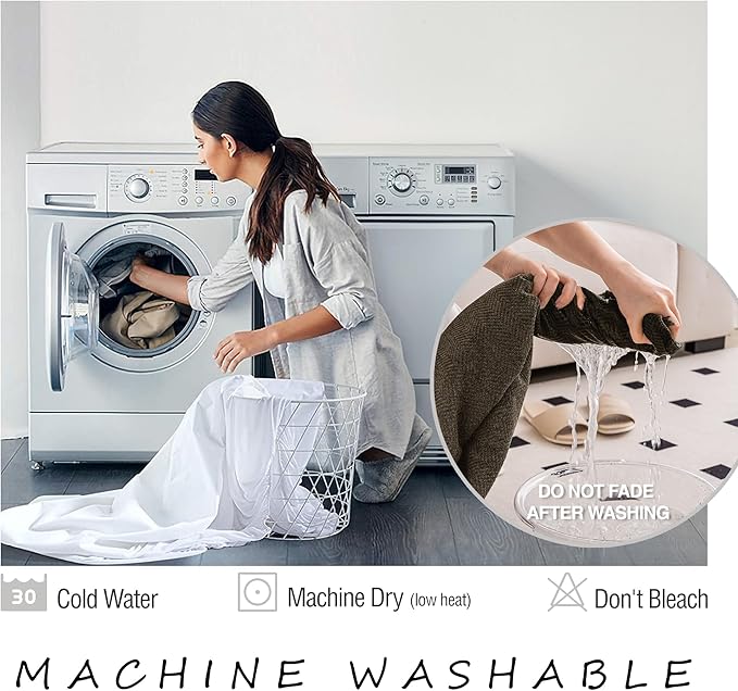 ALIECOM Sectional Couch Covers L Shape Sectional Sofa Cover for Dogs 2 Piece Thick Chenille L Shaped Couch Cover Blanket Chaise Sofa Slipcovers Pet Furniture Protector Washable (X-Large, Dark Brown)