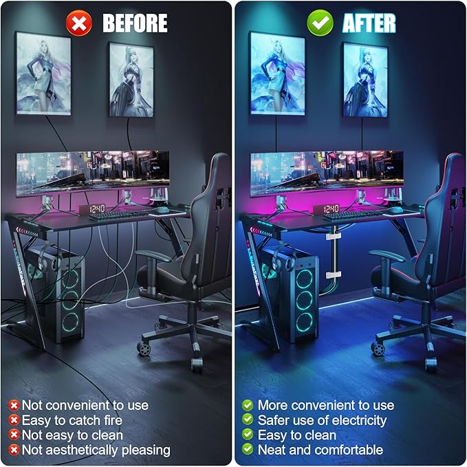 XHF 40 PCS Self Adhesive Cable Clips(XL) White,Wire Clips Cable Management Wire Organizer Cord Holder for Under Desk, Car, Wall, TV PC Ethernet Cable