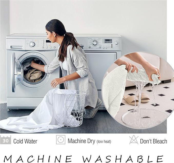 ALIECOM Sectional Couch Covers L Shape Sectional Sofa Cover for Dogs 2 Piece Thick Chenille L Shaped Couch Slipcover Blanket Chaise Pet Furniture Protector Washable (X-Large, Creamy White)