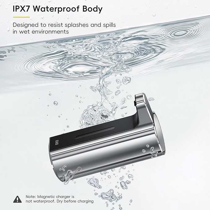 EKO Aroma Pro 13.5 fl oz Touchless Automatic Liquid Soap Dispenser, Rechargeable Hand & Dish Soap Dispenser for Bathroom and Kitchen Sink, Waterproof, Adjustable Volume Control (Chrome Metallic)