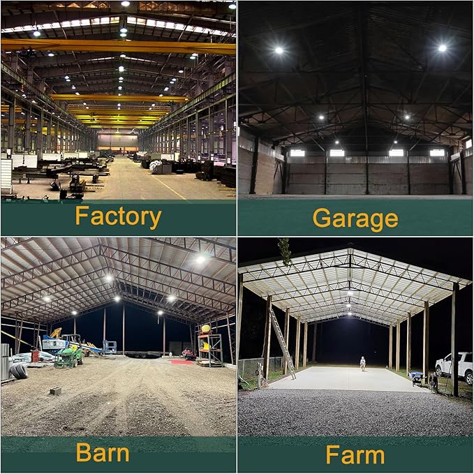 Lightdot 4Pack 250W UFO LED High Bay Light, 37500lm (Eqv.1000W MH/HPS) High Bay LED Lights, 5000K, 3.3ft Cable with US Plug, IP65 Waterproof, Commercial Warehouse/Workshop/Wet Location Area Light