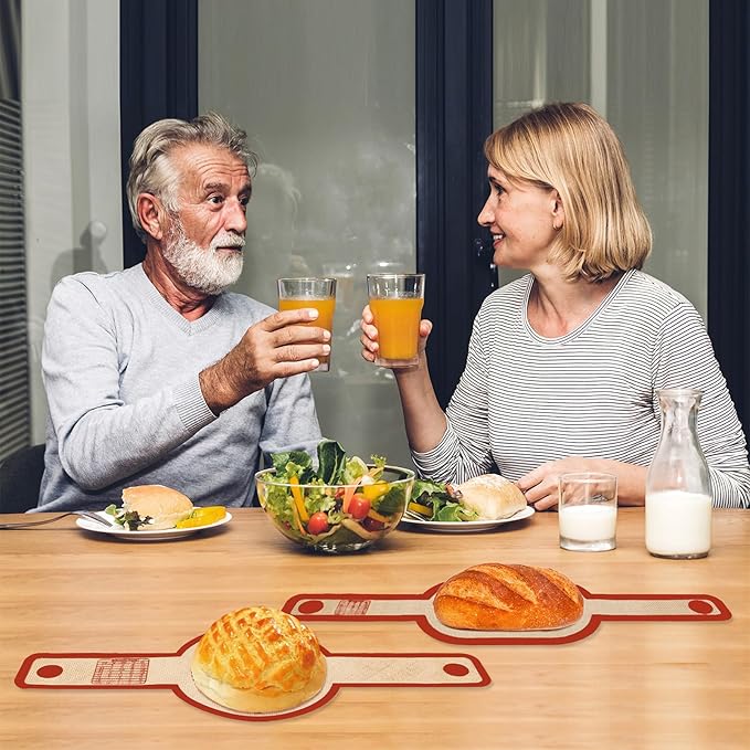 Silicone Bread Sling Dutch Oven Liner, Non-Stick & Easy Clean Reusable Oval and Round Silicone Bread Baking Mat with Long Handles, Easy to Transfer Sourdough Bread - 2 Red Set