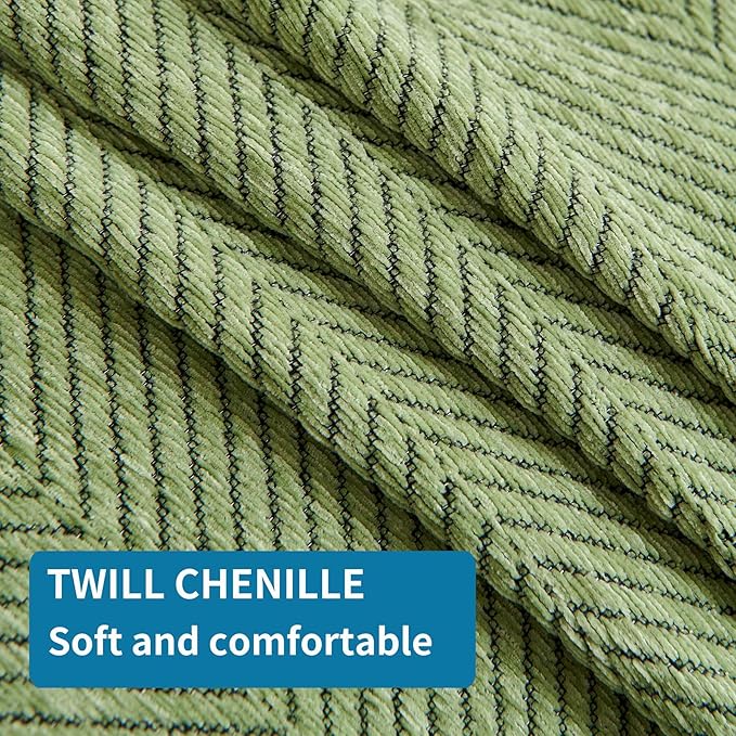 HAOMAIJIA Chenille Couch Cover Sofa Covers for 1 Cushion Couch Washable sectional Couch Covers for Dogs pet Furniture Protector Couch Cover Blanket for Living Room (sage Green, 71"x91")