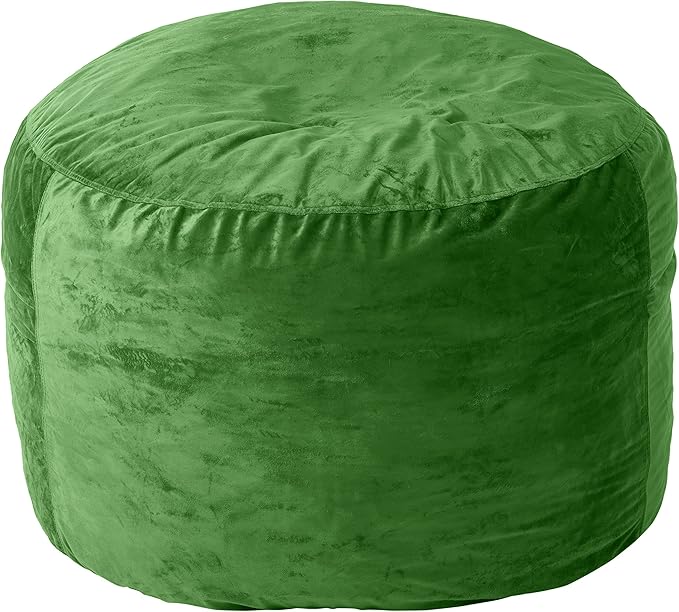 Sofa Sack Bean Bag Chair Cover Only, for Adults and Kids, Without Filling Comfy Fluffy Round or Oval Beanbag Chair Cover Replacement, Lazy Sofa Cover for Reading Chair or Floor Chair, 4-Feet, Lime