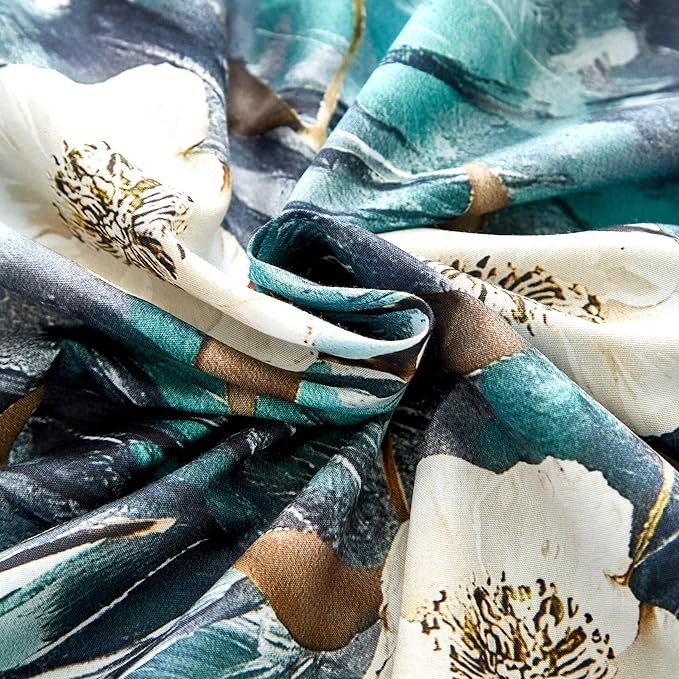 Cupocupa Duvet Cover King Size Set Boho Floral Pattern King Duvet Cover Set for King Size Bed Vintage Soft Bedding Leaf Print Duvet Cover with Pillowcases