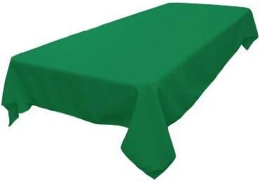 LA Linen Polyester Poplin Washable Rectangular Tablecloth, Stain and Wrinkle Resistant Table Cover 60x120, Fabric Table Cloth for Dinning, Kitchen, Party, Holiday 60 by 120-Inch, Jade