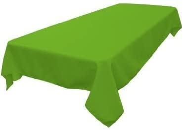 LA Linen Polyester Poplin Washable Rectangular Tablecloth, Stain and Wrinkle Resistant Table Cover 60x102, Fabric Table Cloth for Dinning, Kitchen, Party, Holiday 60 by 102-Inch, Lime 60 in x 102 in